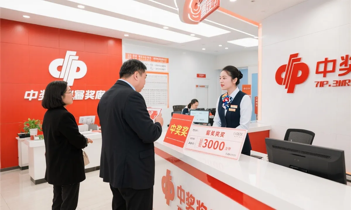 安静有序的兑奖大厅，工作人员正在核验彩票